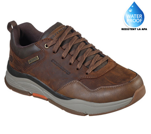 Pantofi sport, barbati, SKECHERS WATERPROOF Bengo Hombre, 210021-CDB maro, piele naturala